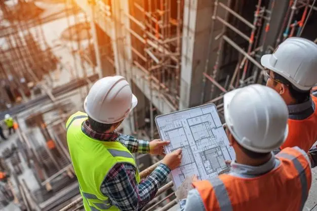 foto trabalhadores da construcao examina…