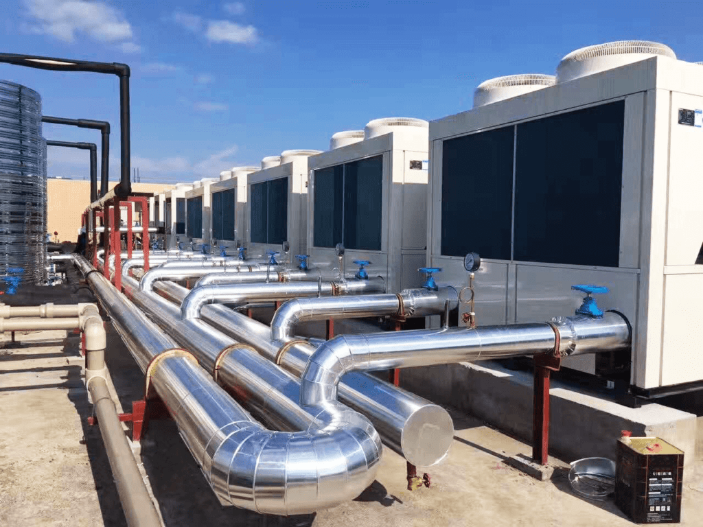 Commercial HVAC ducting and piping installation in Dubai by Fresh Line Technical Services